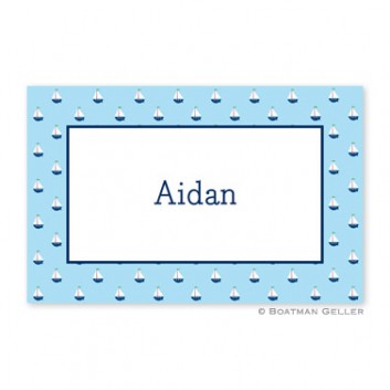 Plate-Little Sailboat Blue