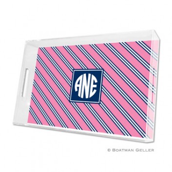Lucite Tray – Chevron Pink Navy & Lime 1 Lucite Tray - Chevron Pink Navy & Lime