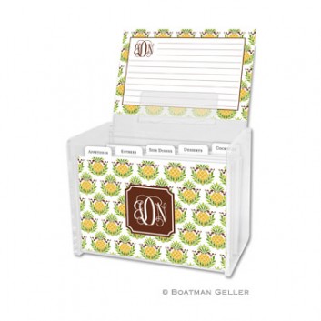 Recipe Box – Pineapple Repeat Teal 1 Recipe Box - Pineapple Repeat Teal