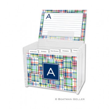 Recipe Box – Madras Patch Blue 1 Recipe Box - Madras Patch Blue
