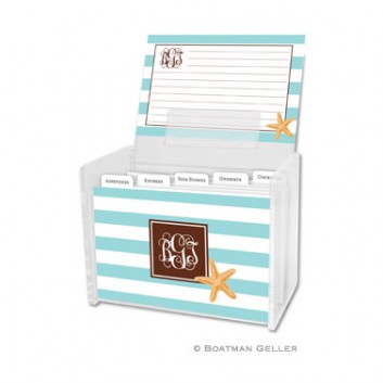 Recipe Box – Stripe Starfish 1 Recipe Box - Stripe Starfish