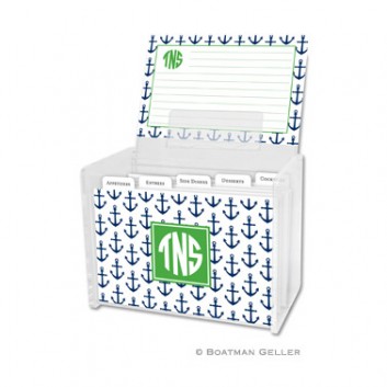 Recipe Box – Anchors Navy 1 Recipe Box - Anchors Navy