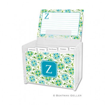 Recipe Box – Suzani Teal 1 Recipe Box - Suzani Teal