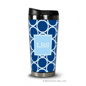 Travel Tumbler - Bamboo Rings Navy