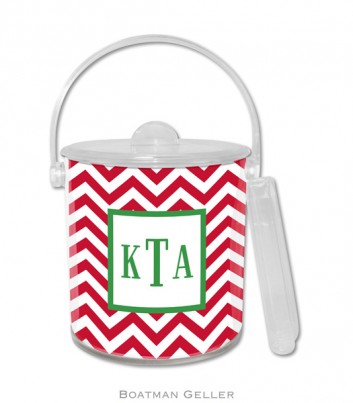 Ice Bucket – Chevron Red 1 Ice Bucket - Chevron Red